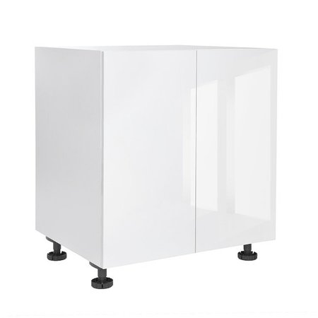 CAMBRIDGE Quick Assemble Modern Style, White Gloss 36 in. Base Kitchen Cabinet, 2 Door (36 in. W x 24 in. D x 34.50 in. H) SA-BD36-WG